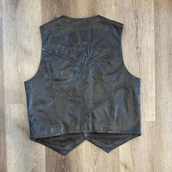 Vintage Men's Dark Chocolate Brown Vest Size L - Picture 2 of 6